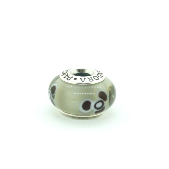 Authentic Estate PANDORA Sterling Silver Glass Beaded Charm - Picture 3 of 5